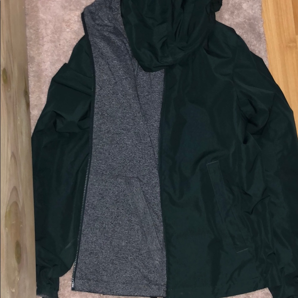 Reversible green/gray jacket